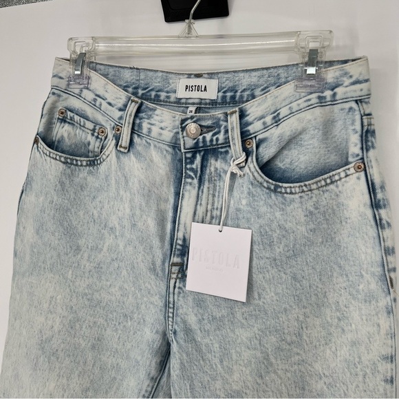 PISTOLA‎ light Wash Raw Hem Straight Leg Jeans Cotton Blend 26 - Picture 2 of 10